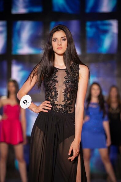 Black lace dress with a bodysuit and a long skirt